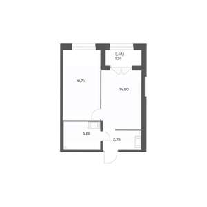 1-к квартира, вторичка, 43м2, 13/24 этаж