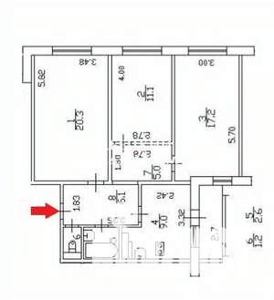 3-к квартира, вторичка, 73м2, 11/12 этаж