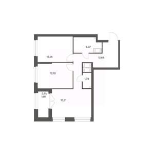 2-к квартира, вторичка, 61м2, 23/24 этаж