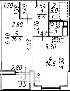 1-к квартира, вторичка, 42м2, 3/20 этаж