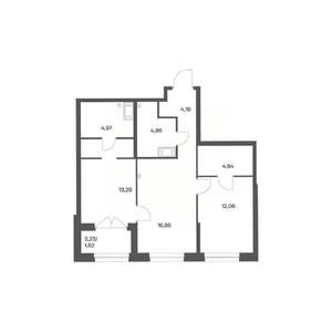 2-к квартира, вторичка, 63м2, 13/24 этаж