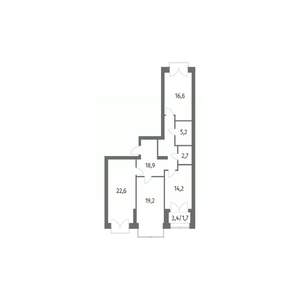 3-к квартира, вторичка, 101м2, 13/13 этаж