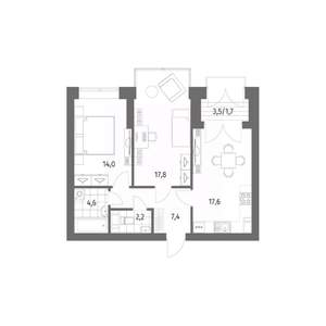 2-к квартира, вторичка, 65м2, 11/13 этаж