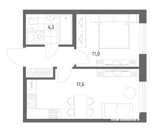 1-к квартира, вторичка, 37м2, 7/12 этаж