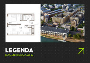 1-к квартира, строящийся дом, 37м2, 3/10 этаж