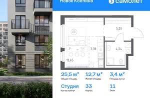 Студия квартира, вторичка, 25м2, 9/11 этаж