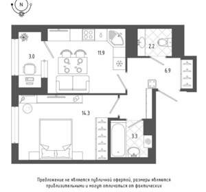 1-к квартира, вторичка, 40м2, 12/19 этаж