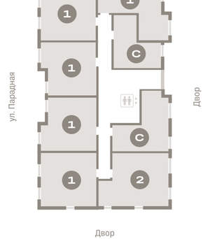 Студия квартира, вторичка, 38м2, 6/9 этаж
