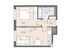 1-к квартира, вторичка, 35м2, 5/10 этаж