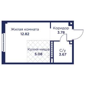 Студия квартира, вторичка, 25м2, 4/4 этаж
