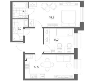 2-к квартира, вторичка, 62м2, 6/8 этаж