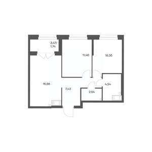 2-к квартира, вторичка, 54м2, 5/24 этаж