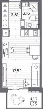 Студия квартира, вторичка, 26м2, 2/7 этаж