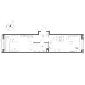 1-к квартира, вторичка, 46м2, 4/10 этаж