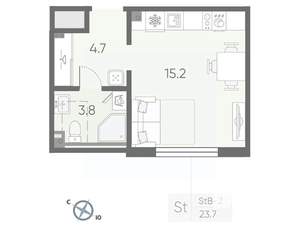 Студия квартира, вторичка, 24м2, 2/4 этаж