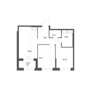 2-к квартира, вторичка, 56м2, 15/24 этаж