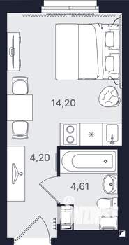 Студия квартира, вторичка, 23м2, 15/24 этаж