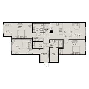 3-к квартира, вторичка, 95м2, 2/6 этаж