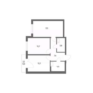 2-к квартира, вторичка, 59м2, 6/6 этаж