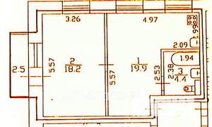 2-к квартира, вторичка, 43м2, 4/5 этаж