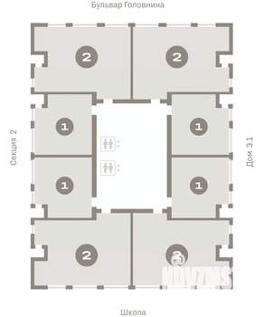 2-к квартира, вторичка, 86м2, 6/15 этаж