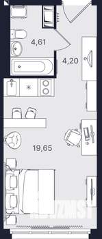 Студия квартира, вторичка, 28м2, 3/24 этаж