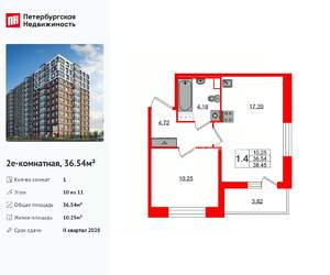 1-к квартира, вторичка, 37м2, 10/11 этаж