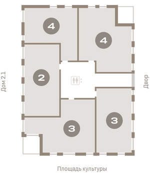 2-к квартира, вторичка, 102м2, 8/16 этаж