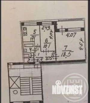 2-к квартира, вторичка, 47м2, 6/9 этаж