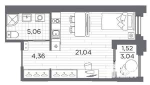 Студия квартира, вторичка, 32м2, 3/12 этаж