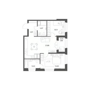 2-к квартира, вторичка, 62м2, 15/24 этаж