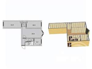 3-к квартира, вторичка, 57м2, 4/5 этаж