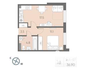 1-к квартира, вторичка, 37м2, 3/4 этаж