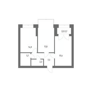 2-к квартира, вторичка, 67м2, 12/13 этаж
