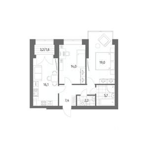 2-к квартира, вторичка, 66м2, 12/13 этаж