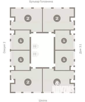 2-к квартира, вторичка, 86м2, 8/15 этаж