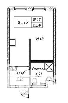 Студия квартира, вторичка, 25м2, 5/14 этаж