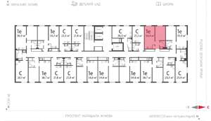 1-к квартира, вторичка, 35м2, 14/23 этаж