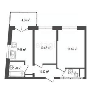 2-к квартира, вторичка, 49м2, 10/15 этаж