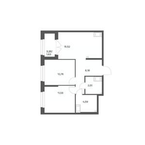 2-к квартира, вторичка, 56м2, 9/24 этаж