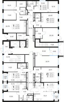 1-к квартира, вторичка, 39м2, 1/15 этаж