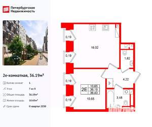 1-к квартира, вторичка, 36м2, 7/8 этаж