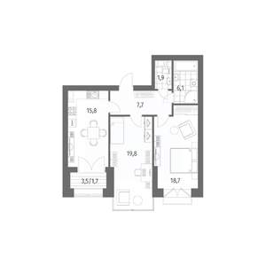 2-к квартира, вторичка, 72м2, 11/11 этаж