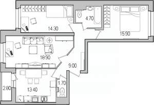 3-к квартира, вторичка, 82м2, 2/25 этаж