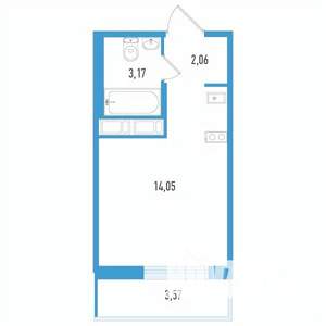 Студия квартира, строящийся дом, 20м2, 8/12 этаж