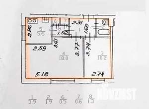 2-к квартира, вторичка, 42м2, 6/6 этаж