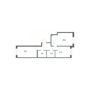 2-к квартира, вторичка, 64м2, 6/8 этаж