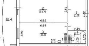 1-к квартира, вторичка, 57м2, 21/24 этаж