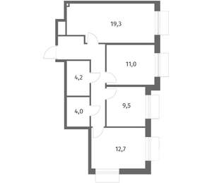 3-к квартира, вторичка, 72м2, 5/8 этаж