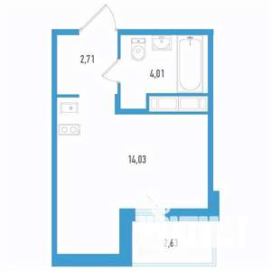 Студия квартира, вторичка, 22м2, 8/12 этаж